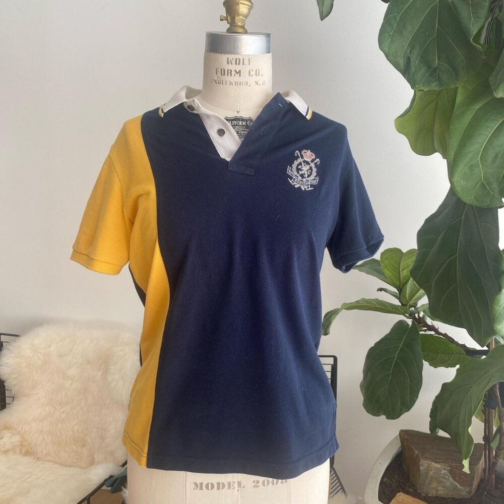 Fahrenheit Color Block Rugby Polo